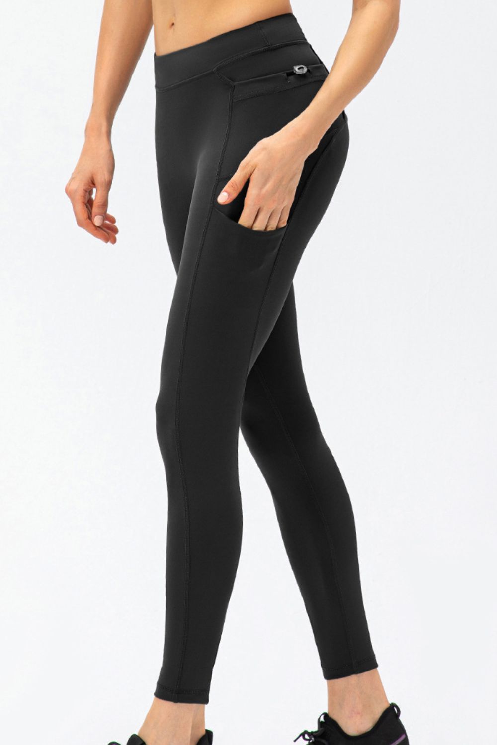 Motivation Spoken Full Size Slim Fit High Waist Long Sports Pants with Pockets