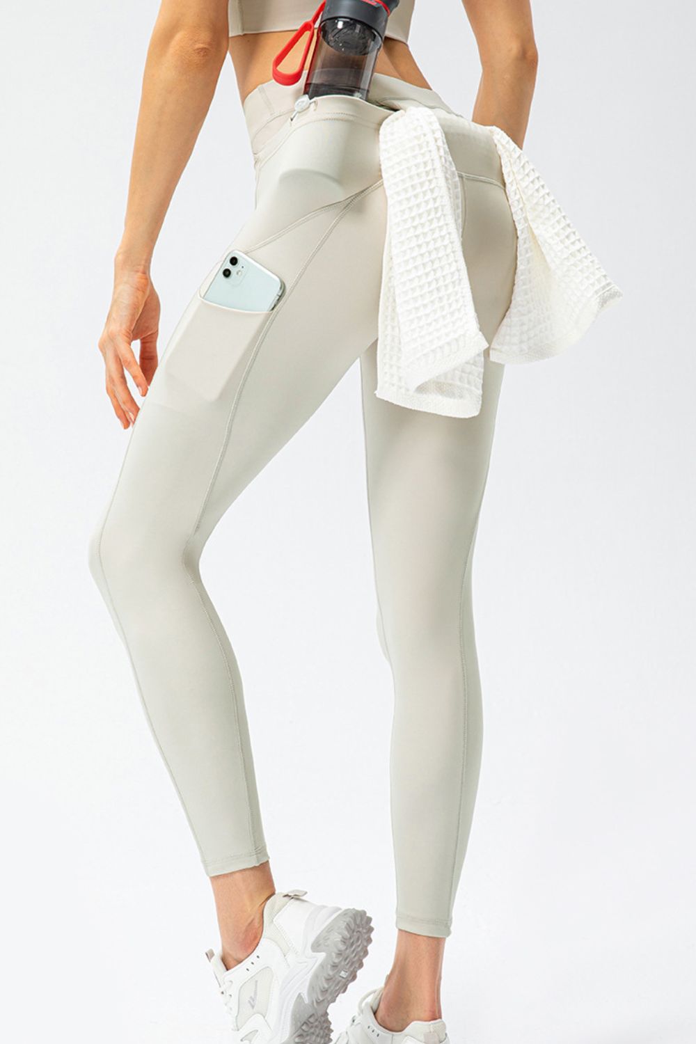 Motivation Spoken Full Size Slim Fit High Waist Long Sports Pants with Pockets