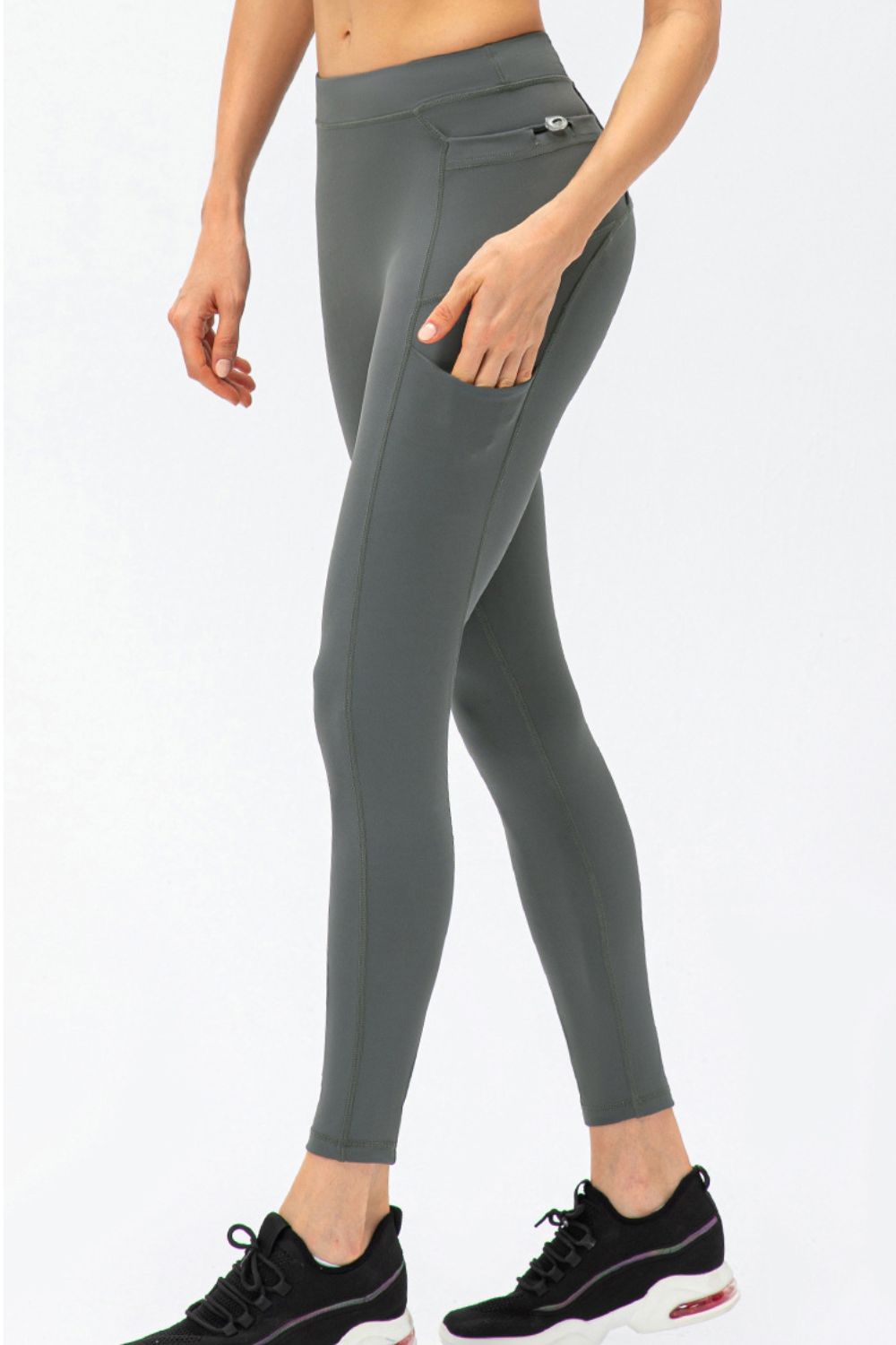 Motivation Spoken Full Size Slim Fit High Waist Long Sports Pants with Pockets