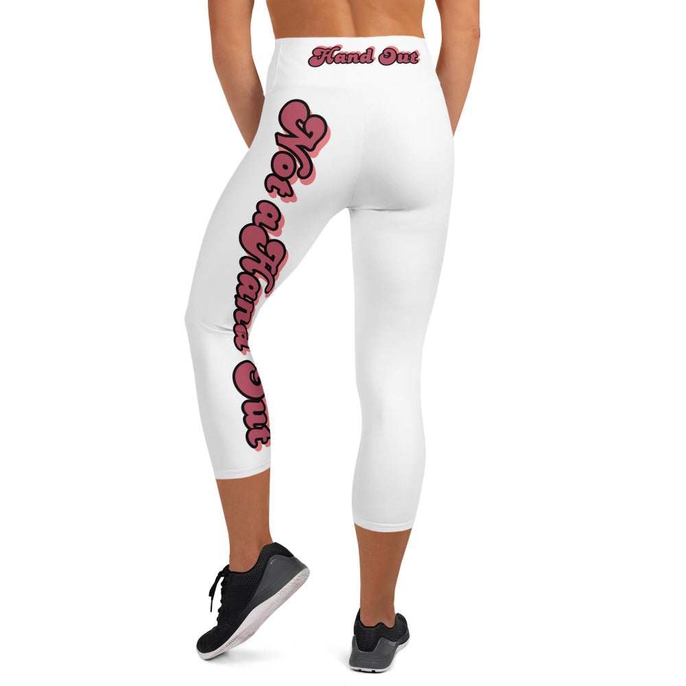 Motivation Spoken "Hand Out" Yoga Capri Leggings