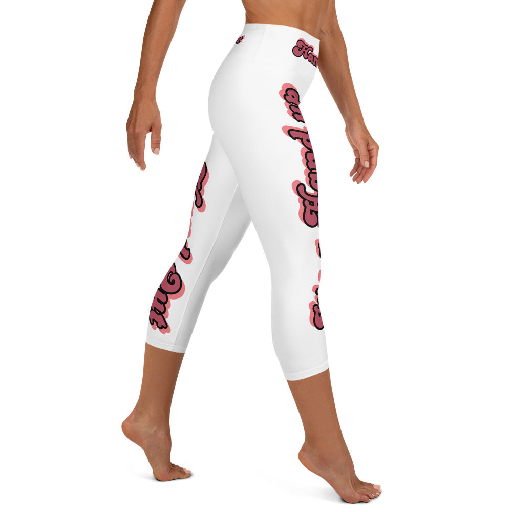 Motivation Spoken "Hand Out" Yoga Capri Leggings