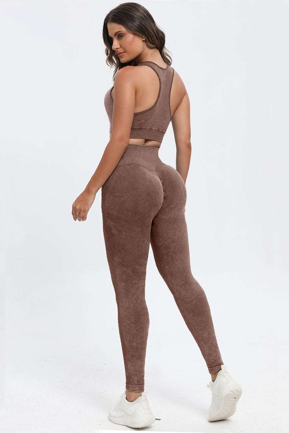 3 Piece Washed Square Neck Wide Strap Active Set