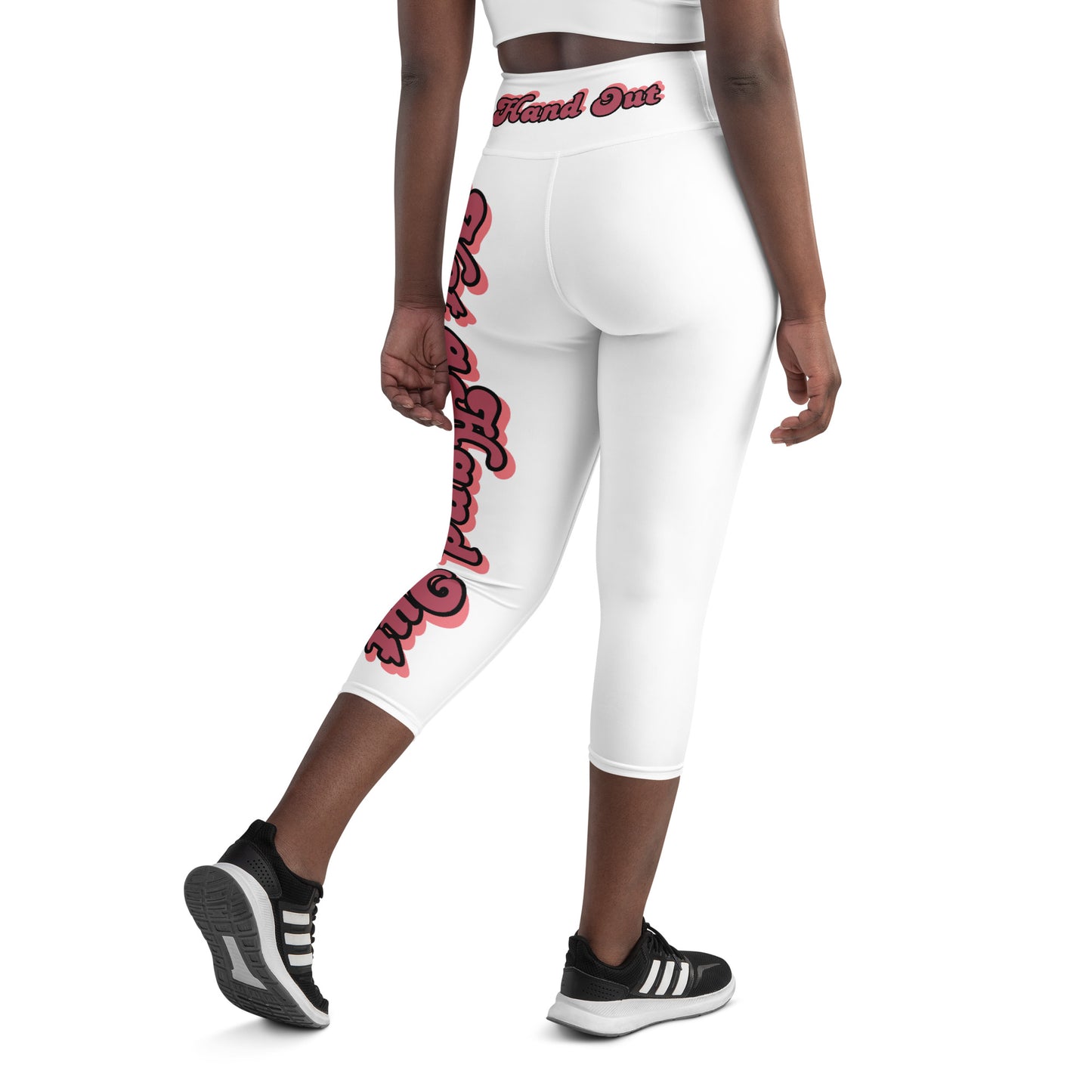 Motivation Spoken "Hand Out" Yoga Capri Leggings