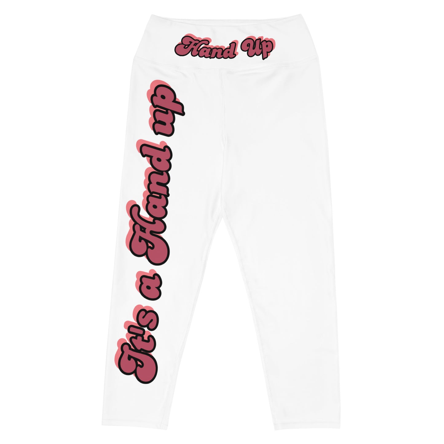 Motivation Spoken "Hand Out" Yoga Capri Leggings