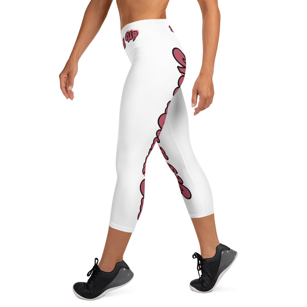 Motivation Spoken "Hand Out" Yoga Capri Leggings